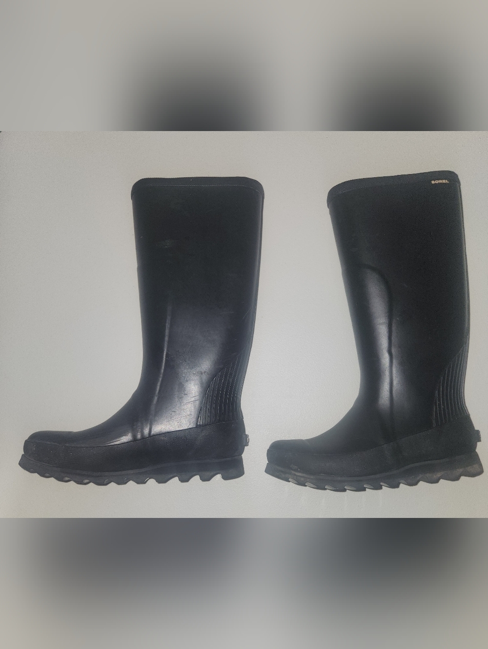 Sorel Black Tall Rain Boots Women's Size 8 - Picture 2 of 11